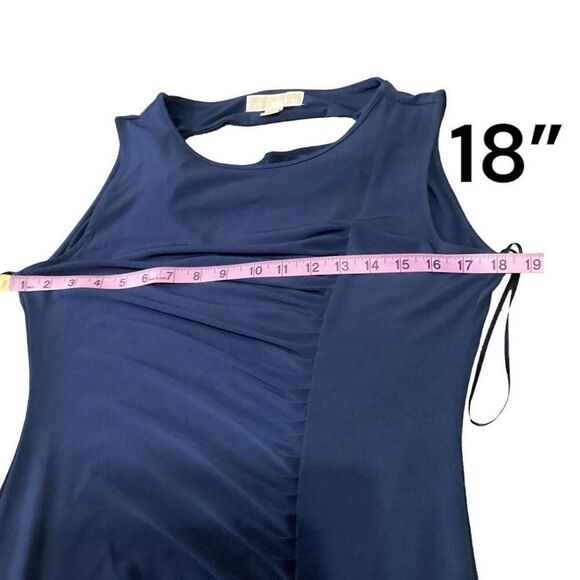 MICHAEL Michael Kors Sleeveless Cowl Back Fishtail Navy Blue Cocktail Dress - Picture 6 of 12